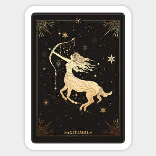 Sagittarius Zodiac Sign Metallic Sticker